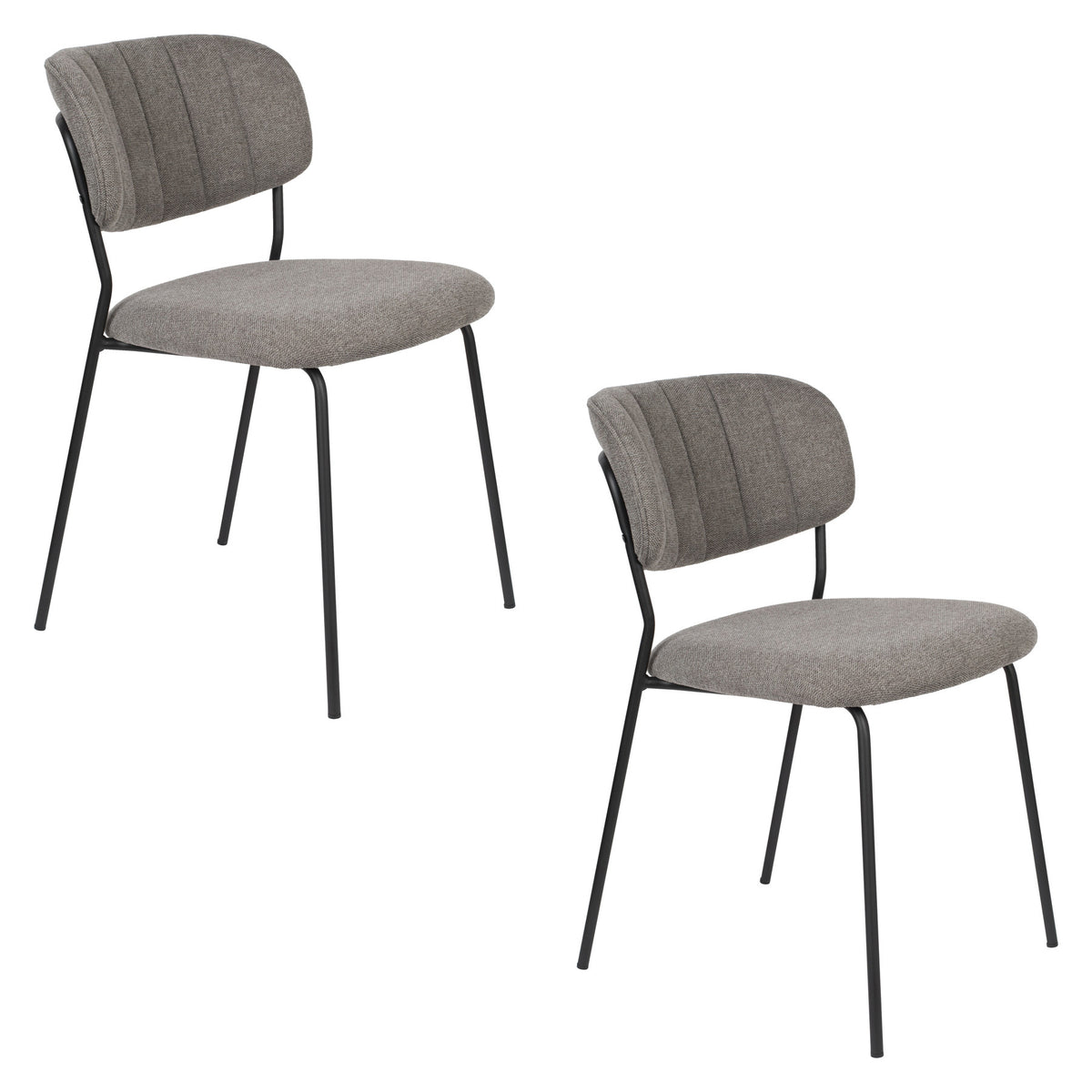 Stuhl Jolien gepolstert V1 in Schwarz/Hellgrau präsentiert im Onlineshop von KAQTU Design AG. Stuhl ist von White Label Living