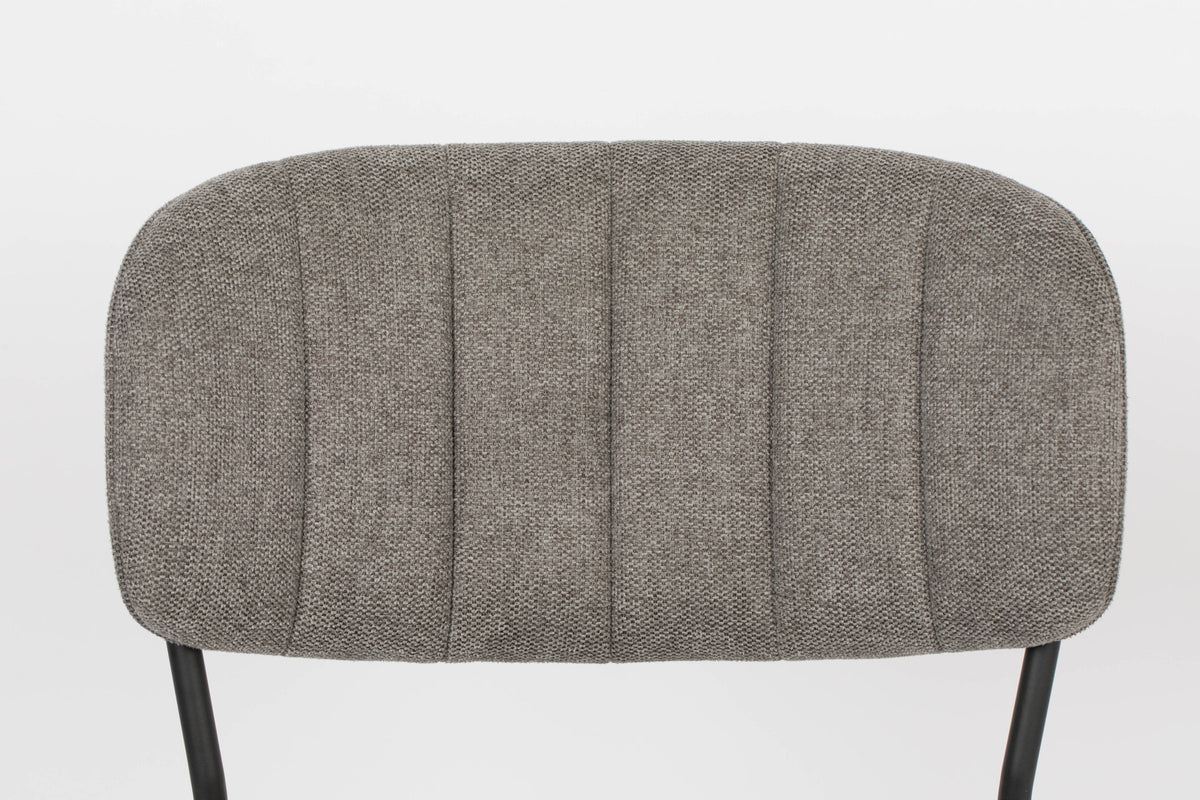 Stuhl Jolien gepolstert V1 in Schwarz/Hellgrau präsentiert im Onlineshop von KAQTU Design AG. Stuhl ist von White Label Living
