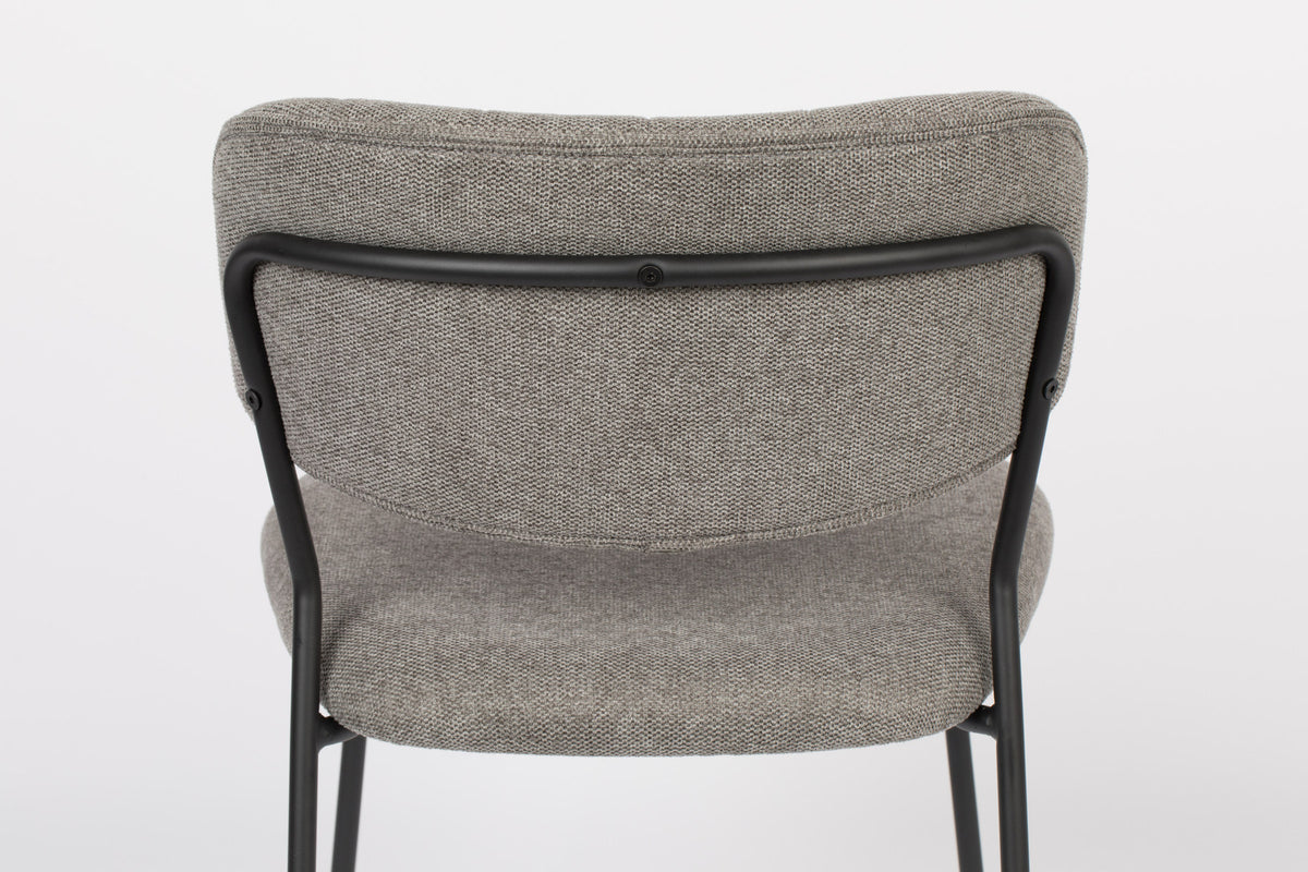 Stuhl Jolien gepolstert V1 in Schwarz/Hellgrau präsentiert im Onlineshop von KAQTU Design AG. Stuhl ist von White Label Living
