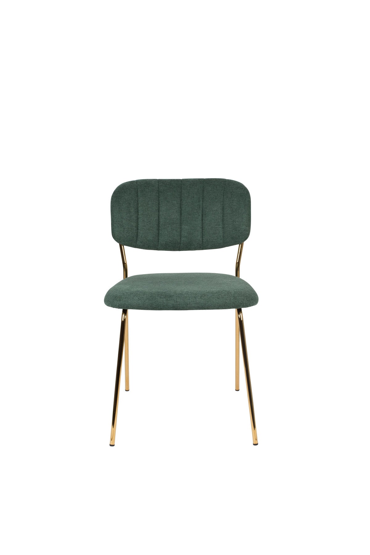 Stuhl Jolien gepolstert V1 in Gold/Dunkelgrün präsentiert im Onlineshop von KAQTU Design AG. Stuhl ist von White Label Living