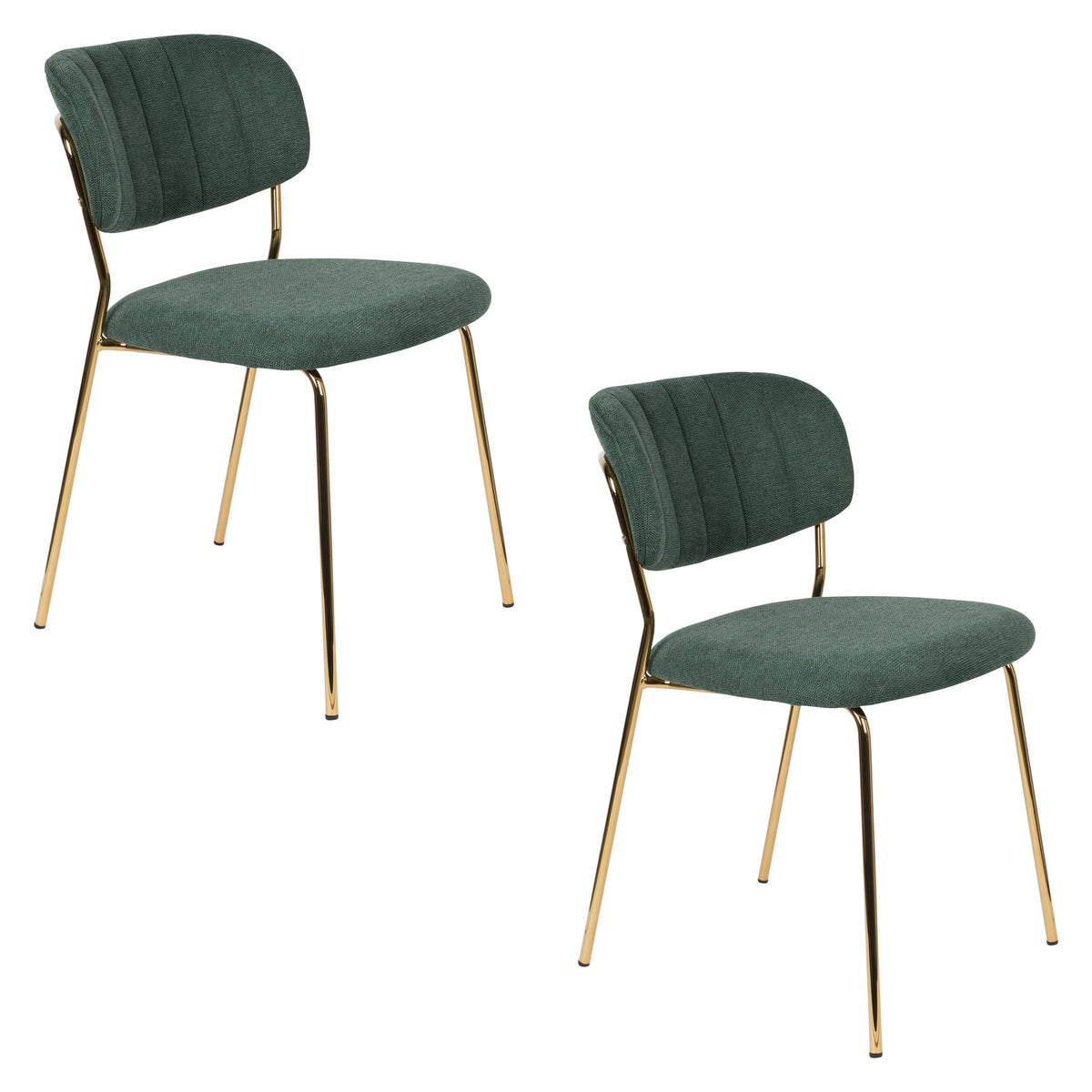 Stuhl Jolien gepolstert V1 in Gold/Dunkelgrün präsentiert im Onlineshop von KAQTU Design AG. Stuhl ist von White Label Living