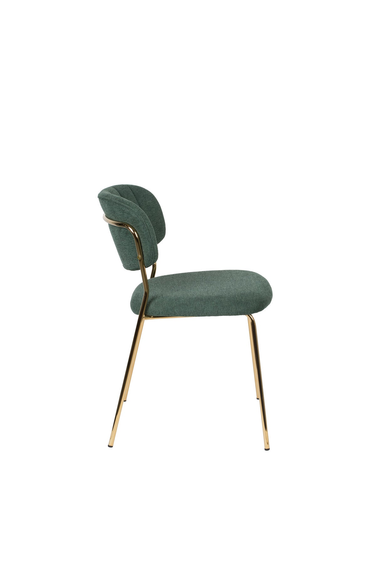 Stuhl Jolien gepolstert V1 in Gold/Dunkelgrün präsentiert im Onlineshop von KAQTU Design AG. Stuhl ist von White Label Living
