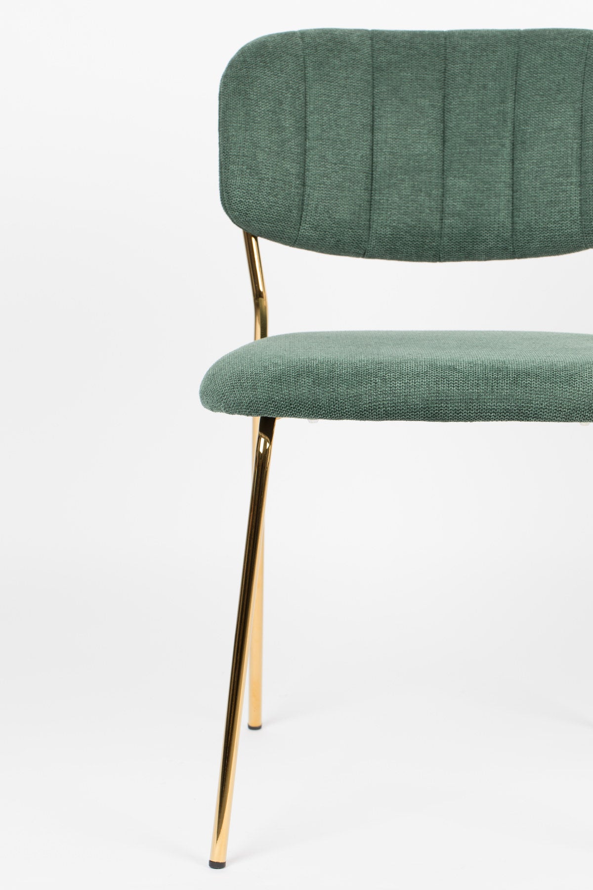 Stuhl Jolien gepolstert V1 in Gold/Dunkelgrün präsentiert im Onlineshop von KAQTU Design AG. Stuhl ist von White Label Living