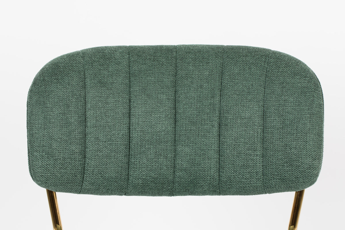 Stuhl Jolien gepolstert V1 in Gold/Dunkelgrün präsentiert im Onlineshop von KAQTU Design AG. Stuhl ist von White Label Living