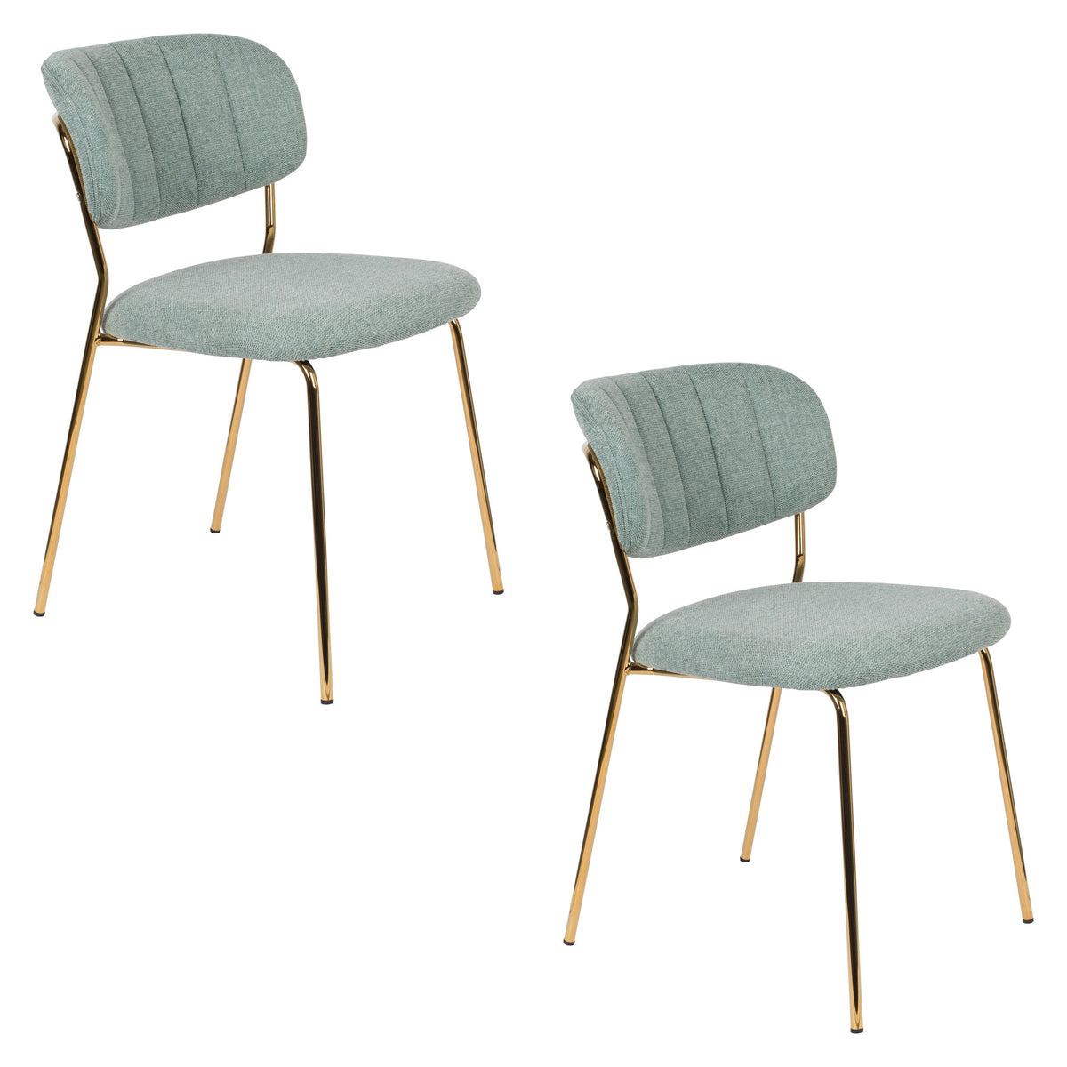 Stuhl Jolien gepolstert V1 in Gold/Hellgrün präsentiert im Onlineshop von KAQTU Design AG. Stuhl ist von White Label Living