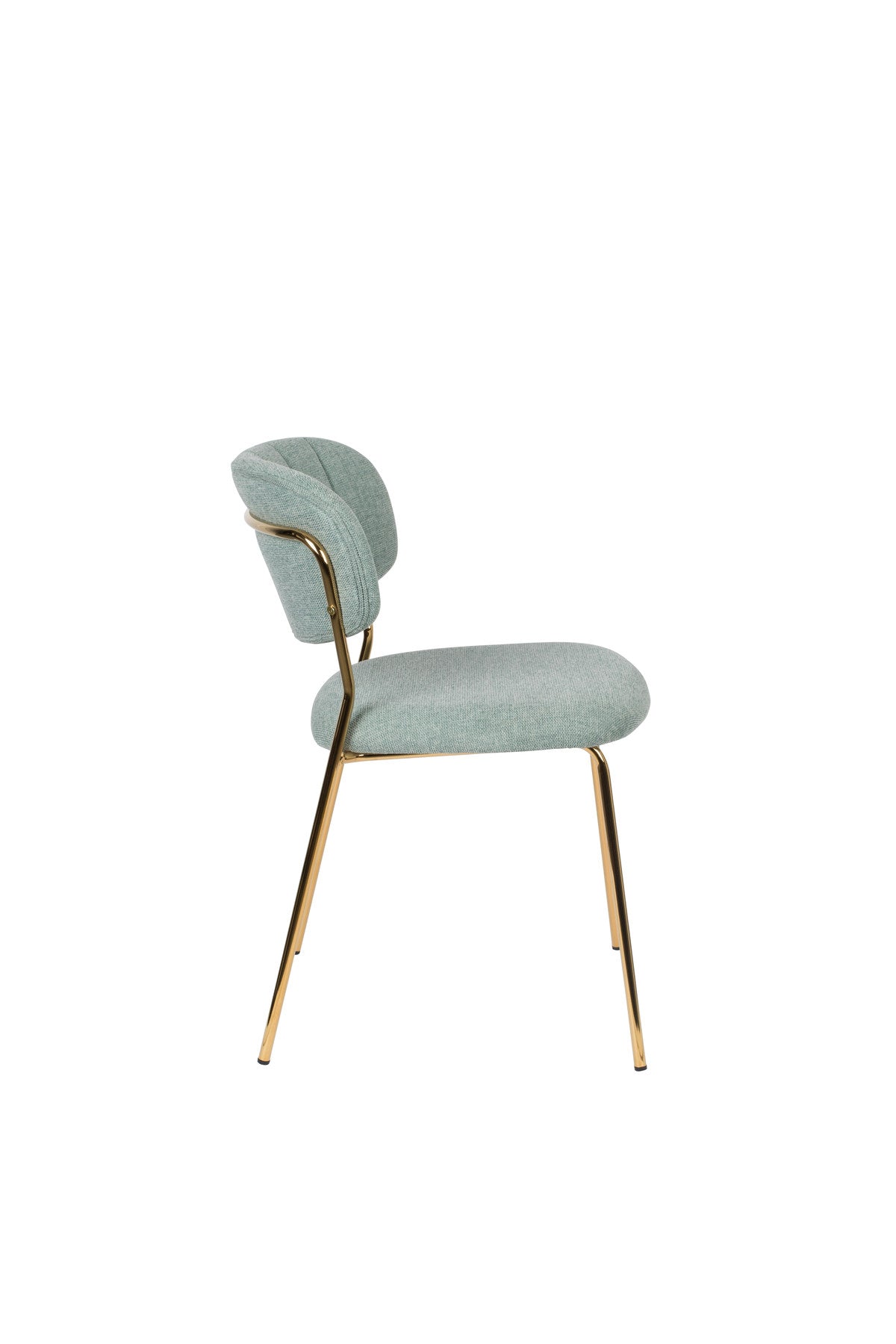 Stuhl Jolien gepolstert V1 in Gold/Hellgrün präsentiert im Onlineshop von KAQTU Design AG. Stuhl ist von White Label Living