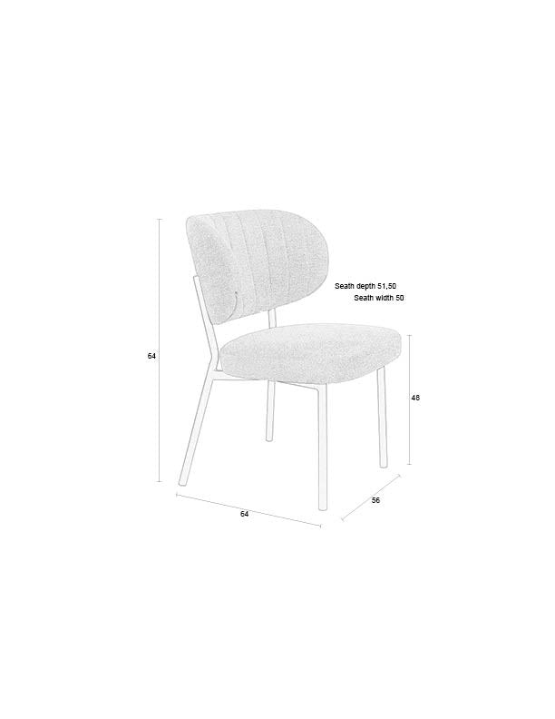 Stuhl Sanne mit gepolstertem Sitz aus Polyester-Gewebe, Schale aus Birkensperrholz und schwarzem Stahlrahmen, Rückenlehne mit Ziersteppmuster.