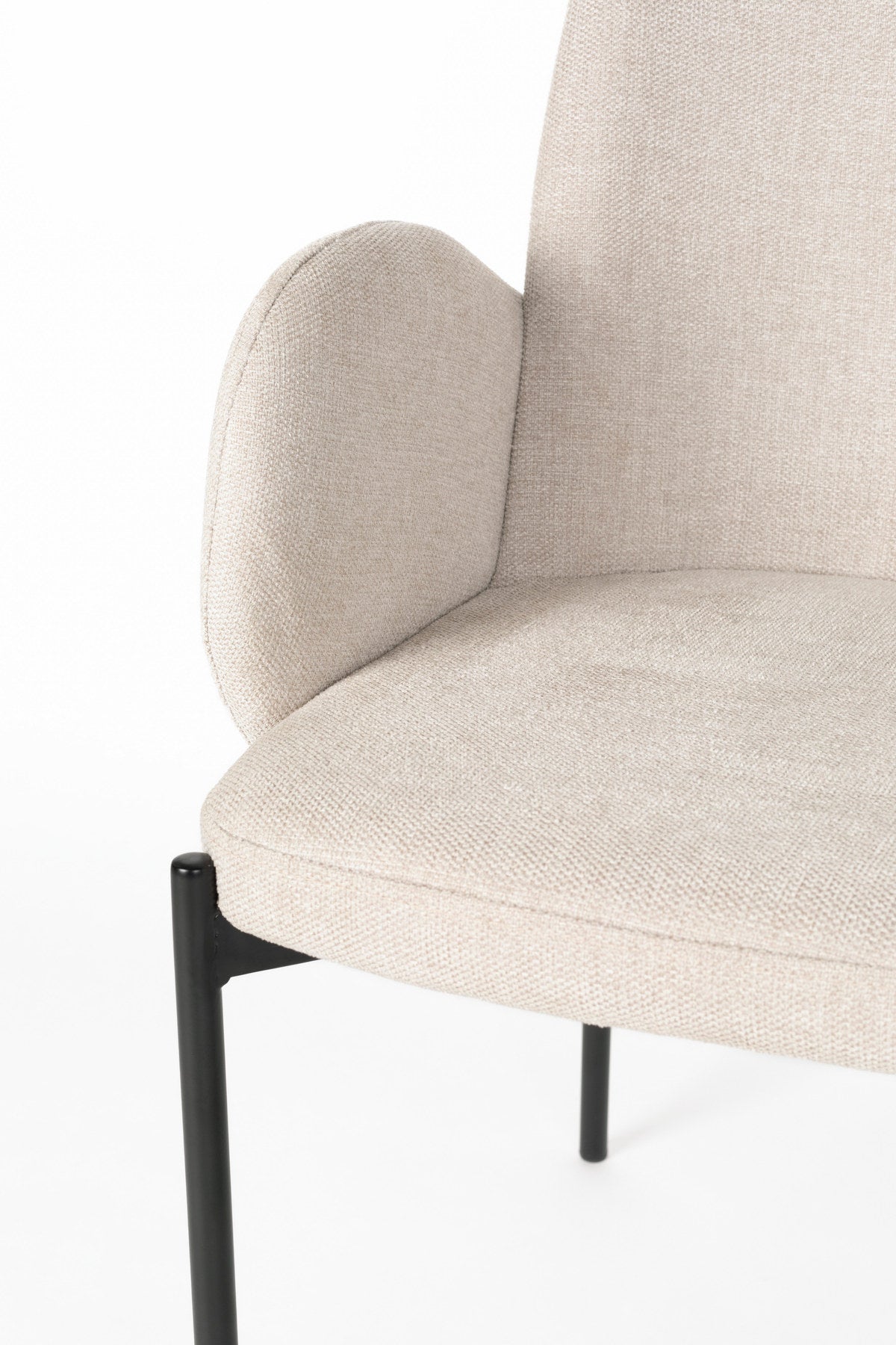 Tjarda Stuhl Taupe in Grey präsentiert im Onlineshop von KAQTU Design AG. Stuhl mit Armlehne ist von White Label Living