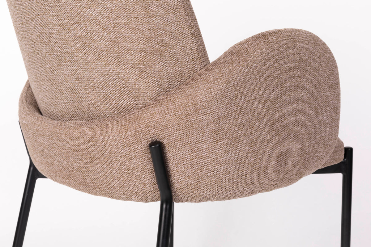 Tjarda Stuhl Braun in Braun präsentiert im Onlineshop von KAQTU Design AG. Stuhl mit Armlehne ist von White Label Living