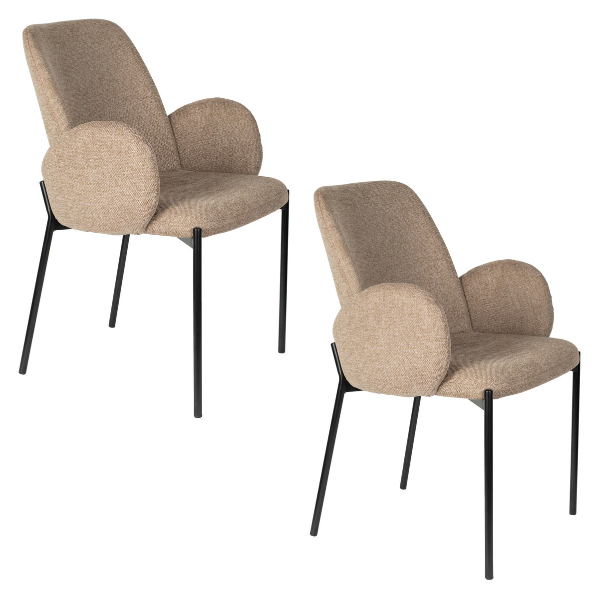 Tjarda Stuhl Braun in Braun präsentiert im Onlineshop von KAQTU Design AG. Stuhl mit Armlehne ist von White Label Living