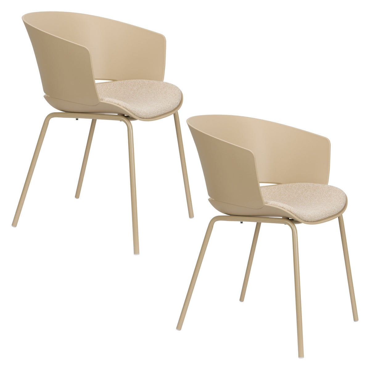 Stuhl Jessica Beige in beige präsentiert im Onlineshop von KAQTU Design AG. Stuhl mit Armlehne ist von White Label Living