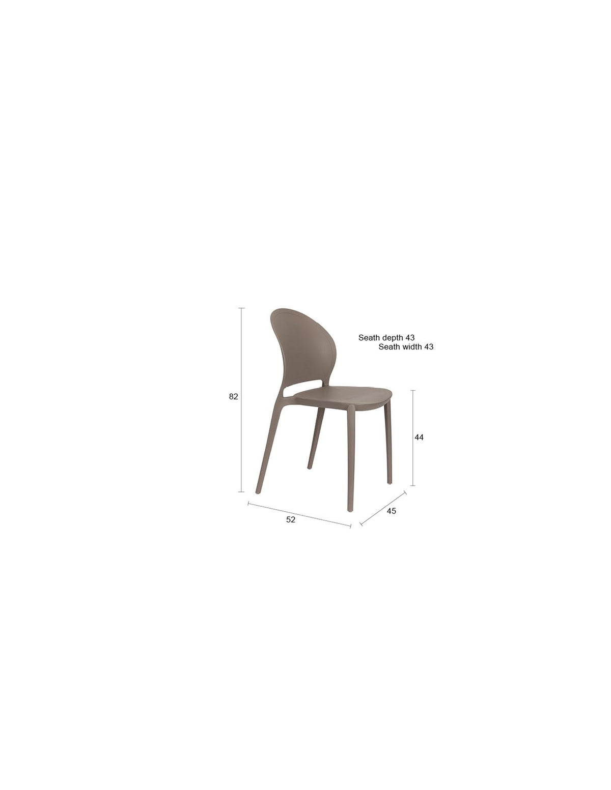 Outdoor-Stuhl Sjoerd Grau in Grau präsentiert im Onlineshop von KAQTU Design AG. Stuhl ist von White Label Living