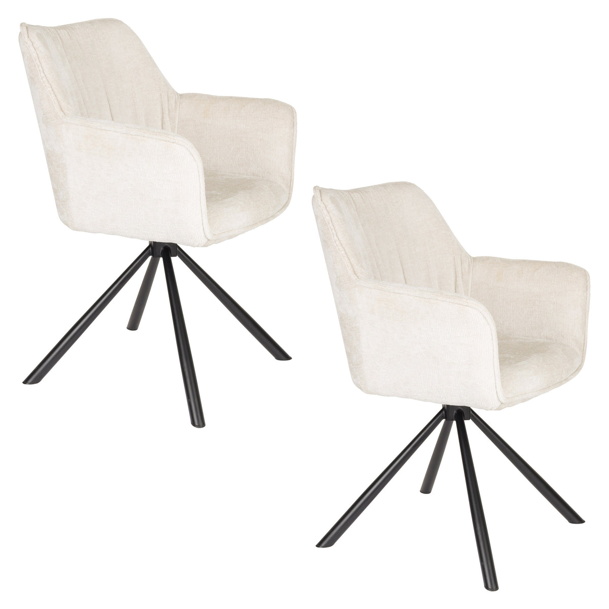 Stuhl Kodak in beige präsentiert im Onlineshop von KAQTU Design AG. Stuhl mit Armlehne ist von White Label Living