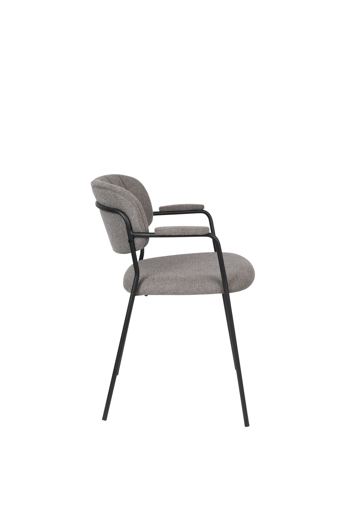 Armlehnstuhl Jolien gepolstert in Grau präsentiert im Onlineshop von KAQTU Design AG. Stuhl mit Armlehne ist von White Label Living