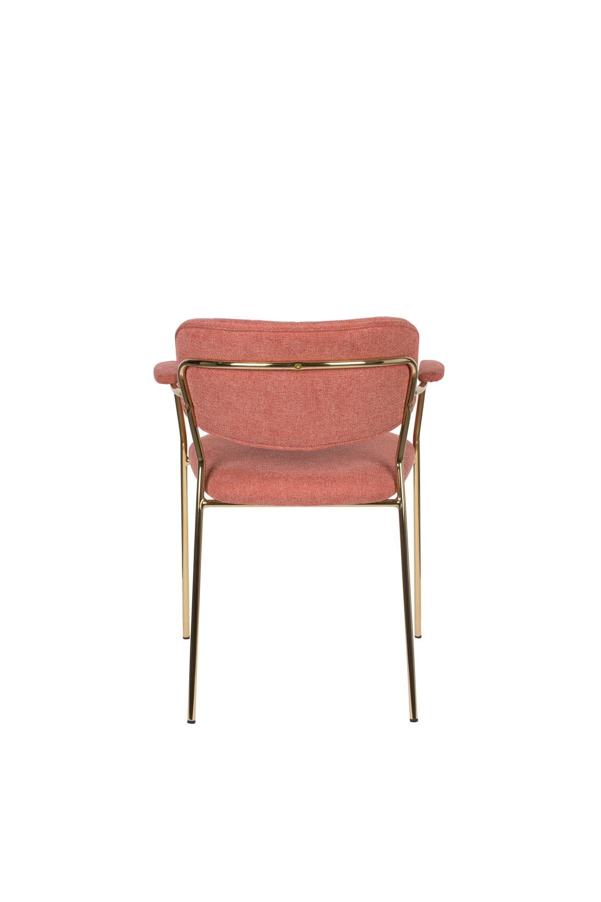 Armlehnstuhl Jolien gepolstert in Rosa präsentiert im Onlineshop von KAQTU Design AG. Stuhl mit Armlehne ist von White Label Living