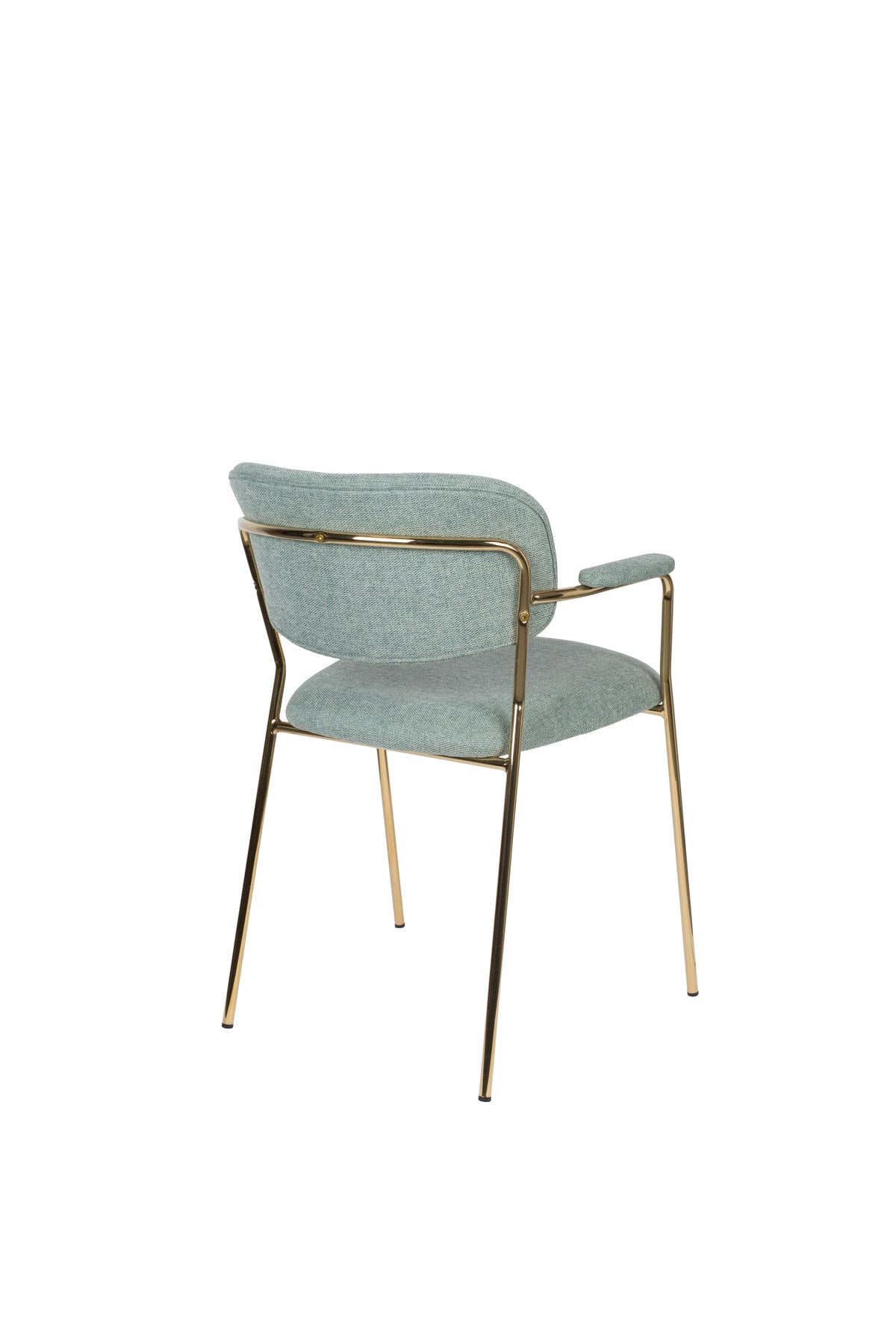 Armlehnstuhl Jolien gepolstert in Gold/Hellgrün präsentiert im Onlineshop von KAQTU Design AG. Stuhl mit Armlehne ist von White Label Living