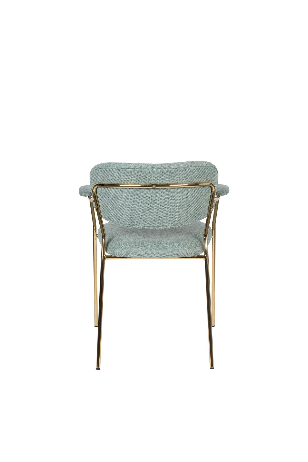 Armlehnstuhl Jolien gepolstert in Gold/Hellgrün präsentiert im Onlineshop von KAQTU Design AG. Stuhl mit Armlehne ist von White Label Living
