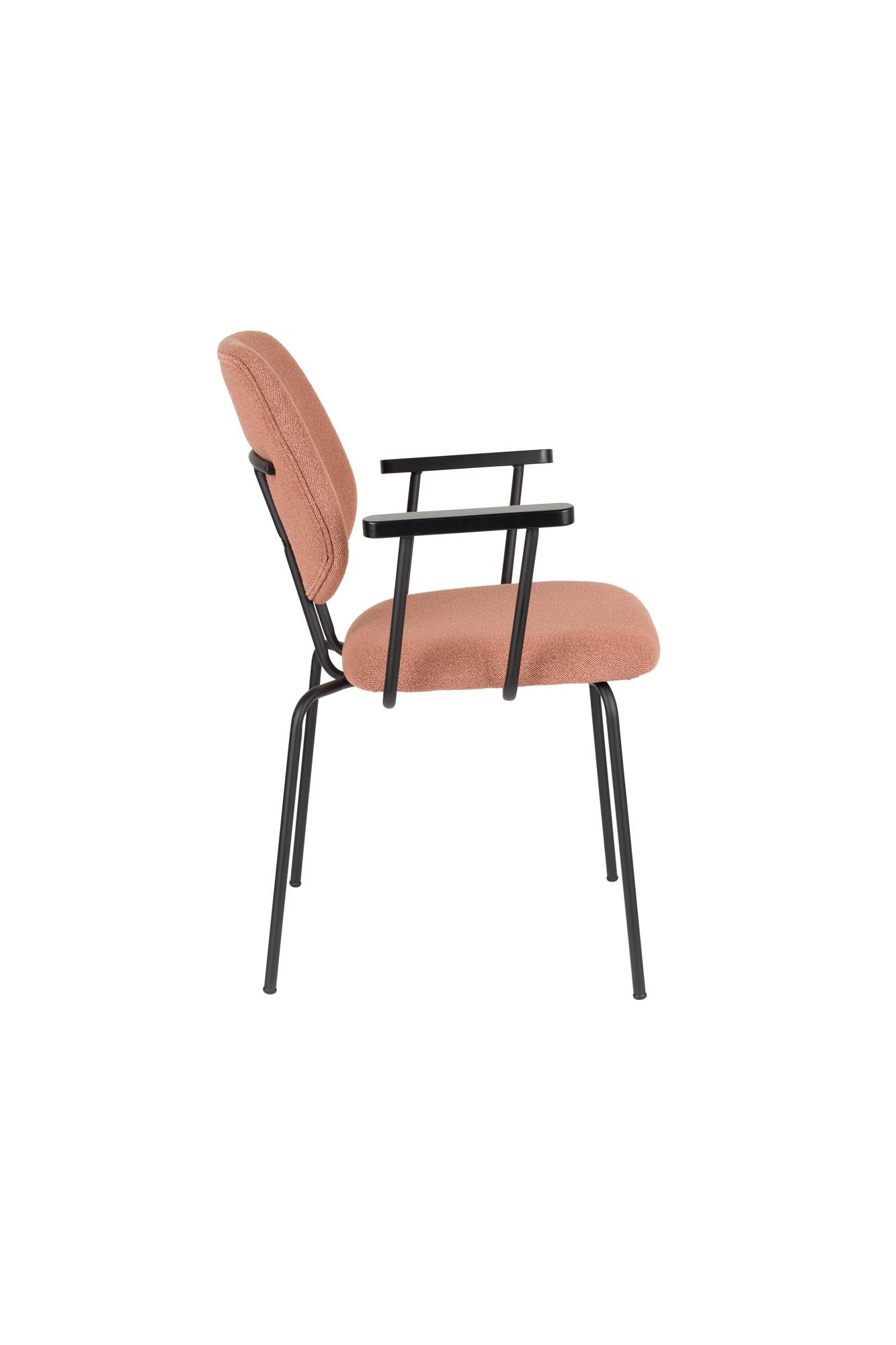 Verleihen Sie Ihrem Essbereich mit dem eleganten Armlehnstuhl Zelo Pink von White Label Living einen Hauch von Farbe und Komfort!