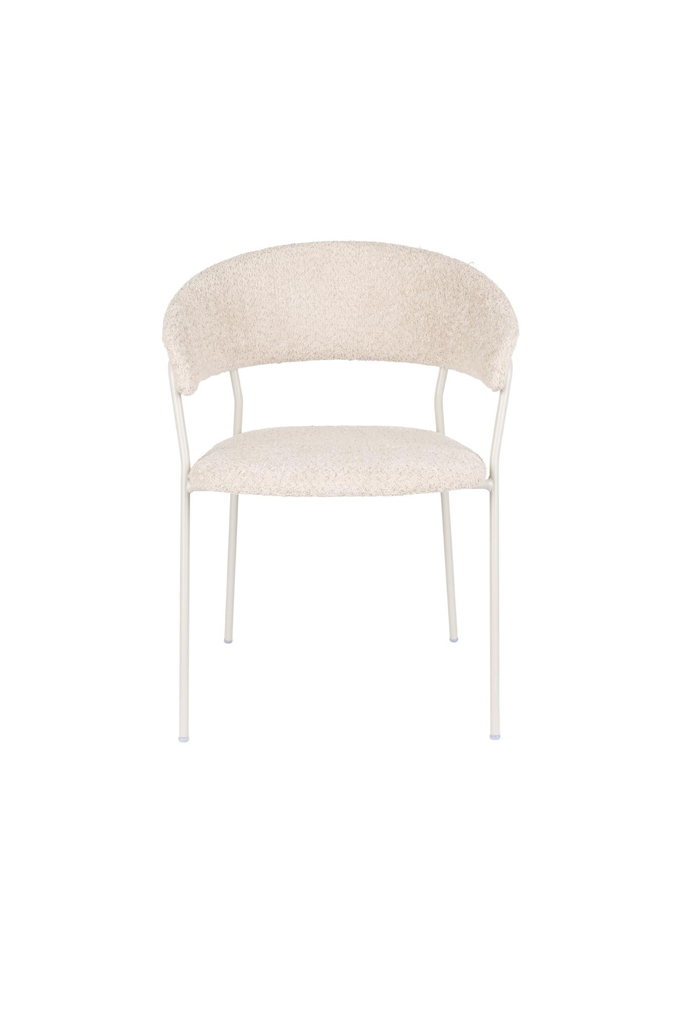 Entdecken Sie den stilvollen Armlehnstuhl Zeri Off White von White Label Living – ideal für Ihr Esszimmer, vereint Komfort und modernes Design.