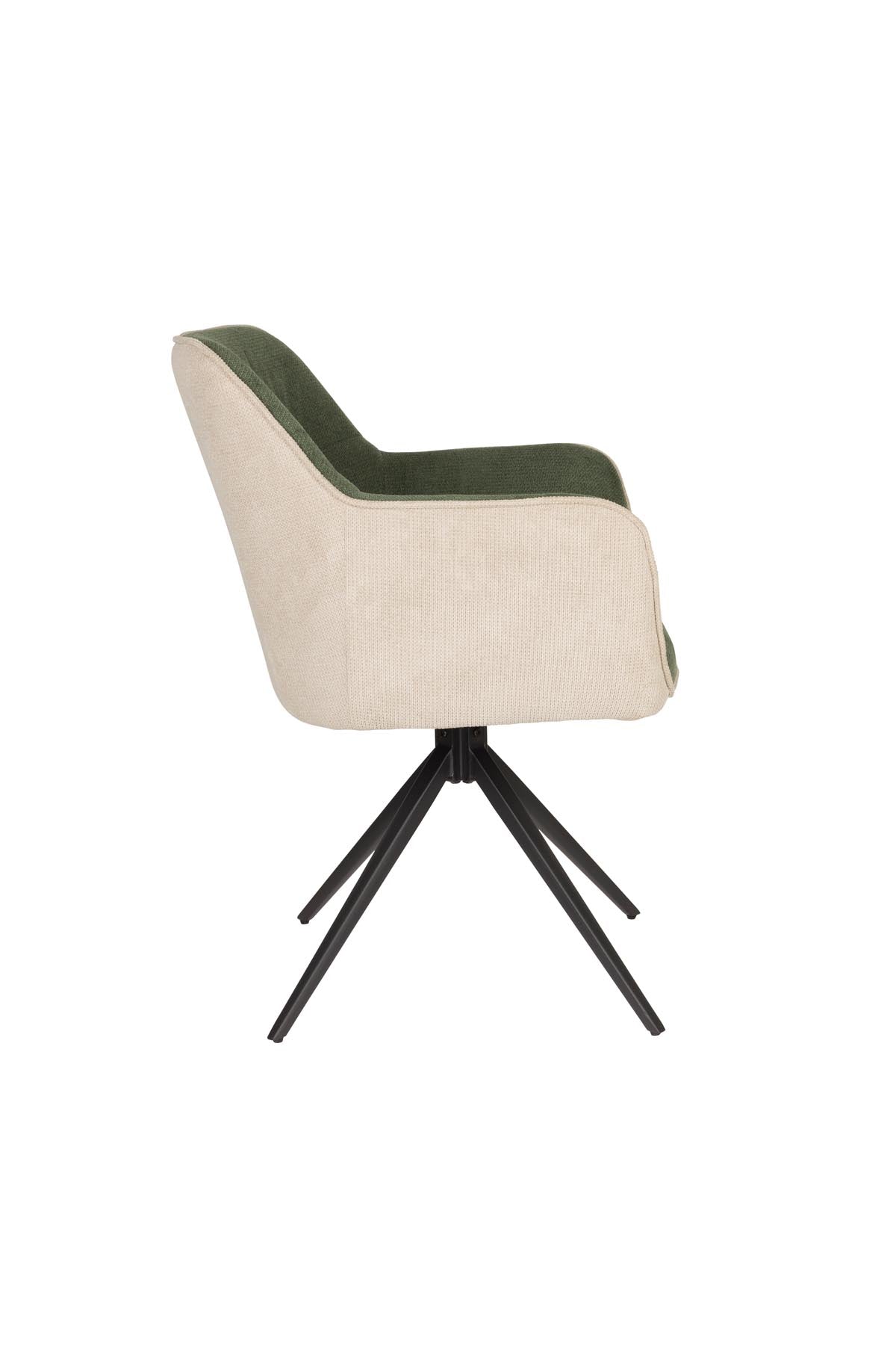 Sessel Daley Beige/Grün in Braun präsentiert im Onlineshop von KAQTU Design AG. Schalenstuhl mit Armlehne ist von White Label Living