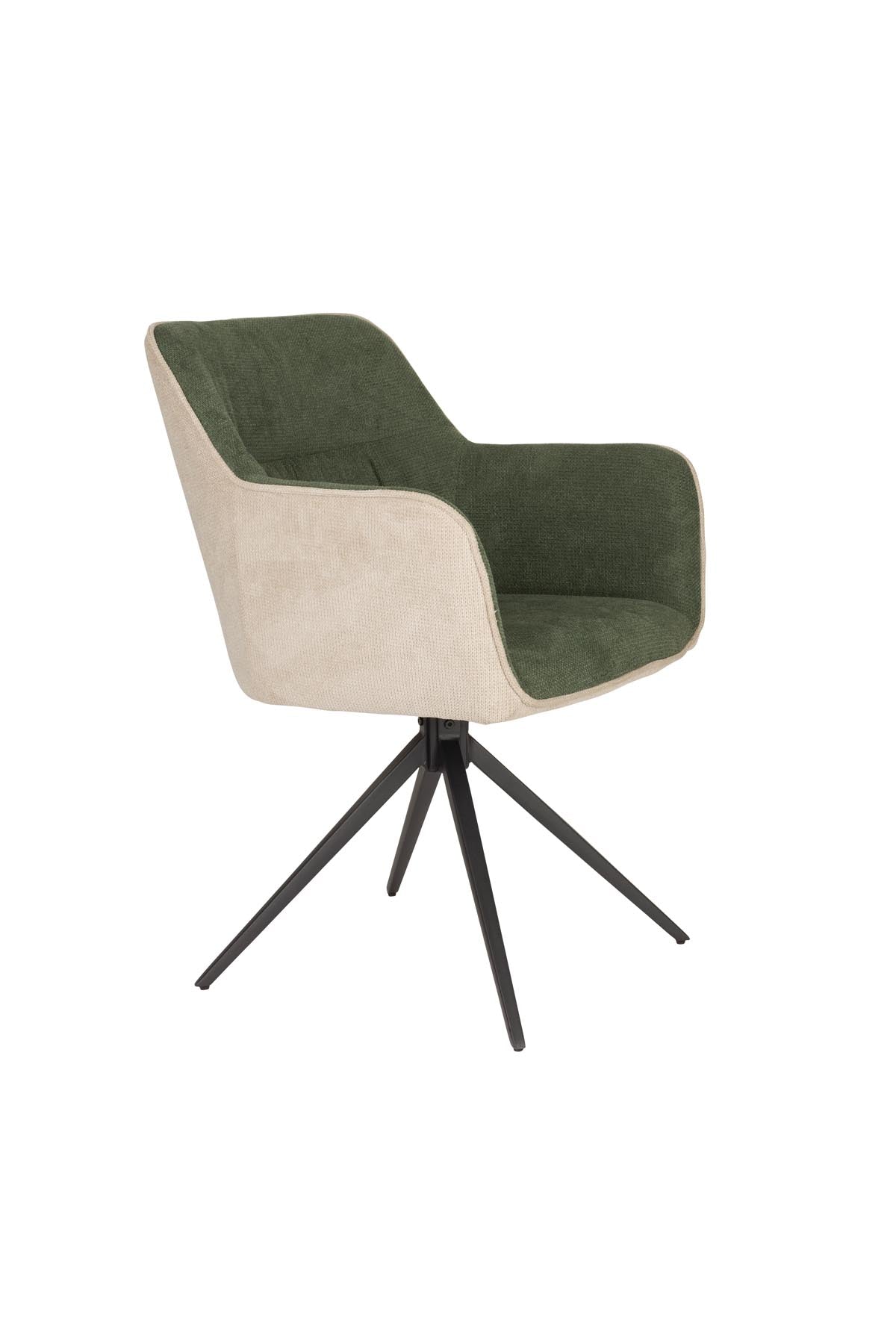 Sessel Daley Beige/Grün in Braun präsentiert im Onlineshop von KAQTU Design AG. Schalenstuhl mit Armlehne ist von White Label Living