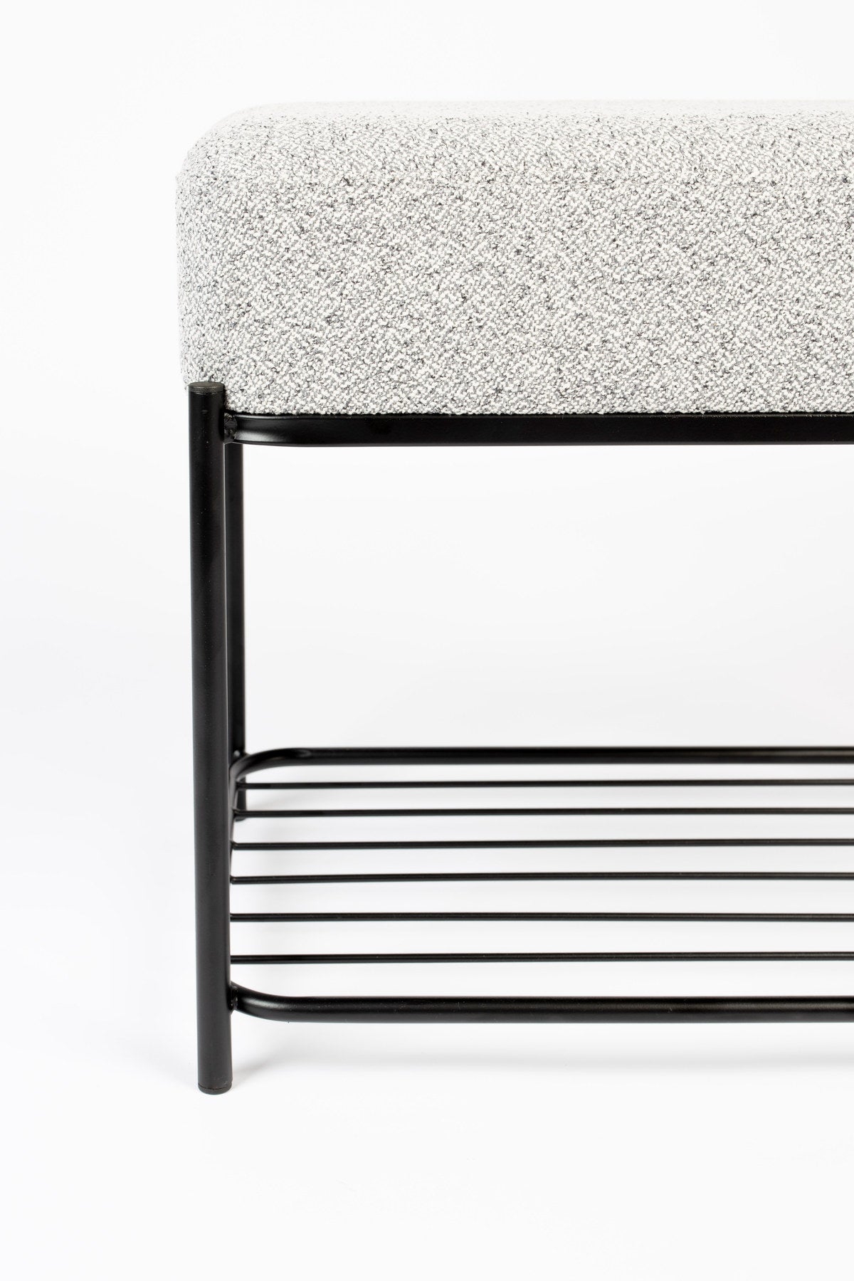 Hocker Milou in Grau/Schwarz präsentiert im Onlineshop von KAQTU Design AG. Hocker ist von White Label Living