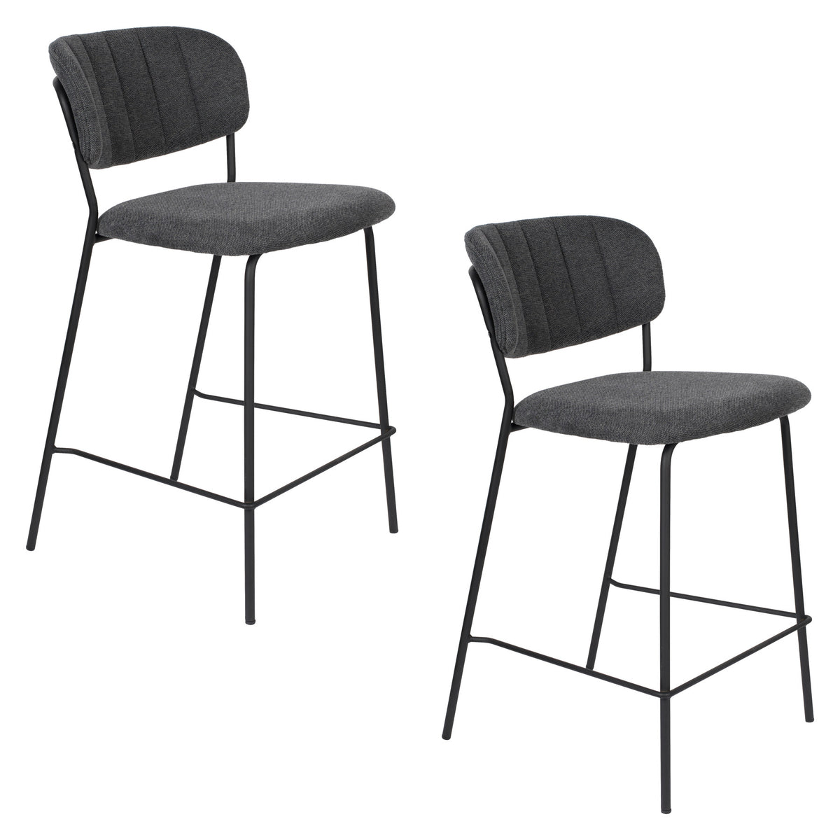 Barstuhl Jolien gepolstert in Grau präsentiert im Onlineshop von KAQTU Design AG. Barstuhl ist von White Label Living