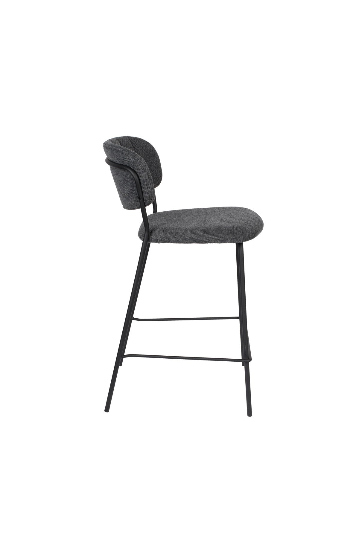 Barstuhl Jolien gepolstert in Grau präsentiert im Onlineshop von KAQTU Design AG. Barstuhl ist von White Label Living