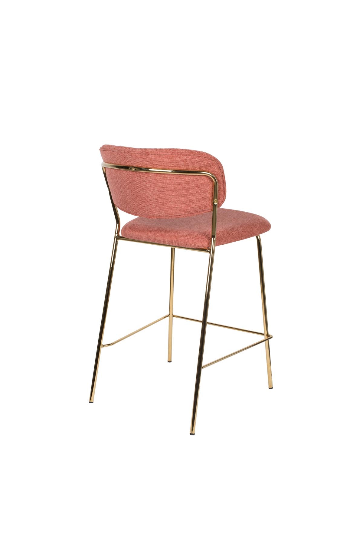 Barstuhl Jolien gepolstert in Rosa präsentiert im Onlineshop von KAQTU Design AG. Barstuhl ist von White Label Living