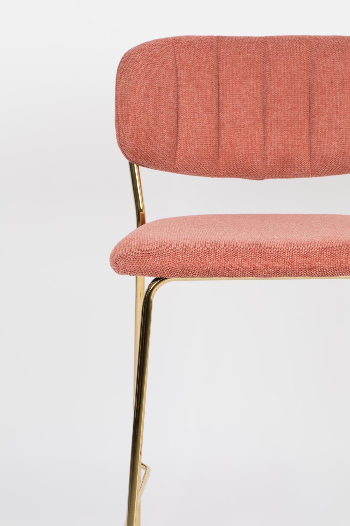 Barstuhl Jolien gepolstert in Rosa präsentiert im Onlineshop von KAQTU Design AG. Barstuhl ist von White Label Living