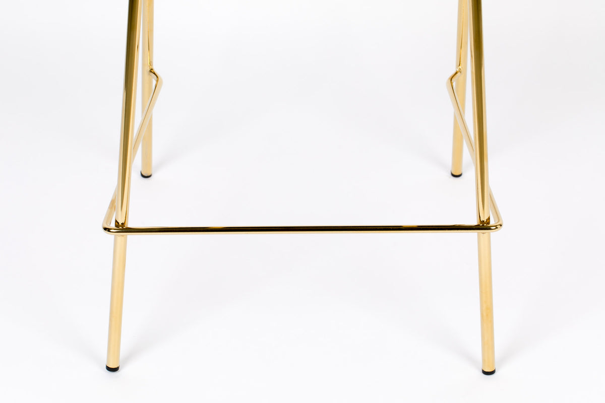 Barstuhl Jolien gepolstert in Gold/Hellgrün präsentiert im Onlineshop von KAQTU Design AG. Barstuhl ist von White Label Living
