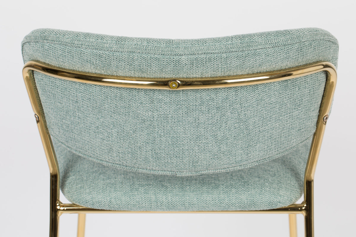 Barstuhl Jolien gepolstert in Gold/Hellgrün präsentiert im Onlineshop von KAQTU Design AG. Barstuhl ist von White Label Living