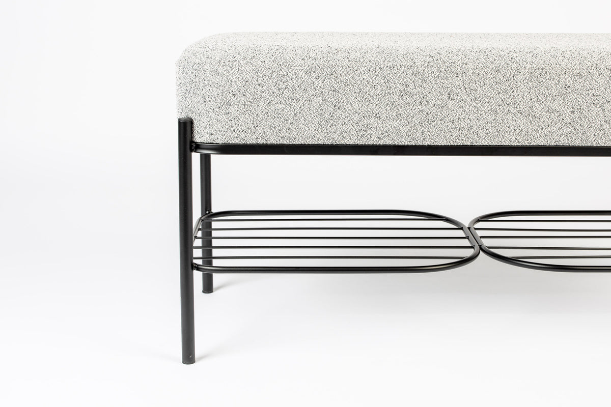 Bank MILOU in Grau präsentiert im Onlineshop von KAQTU Design AG. Sitzbank ist von White Label Living
