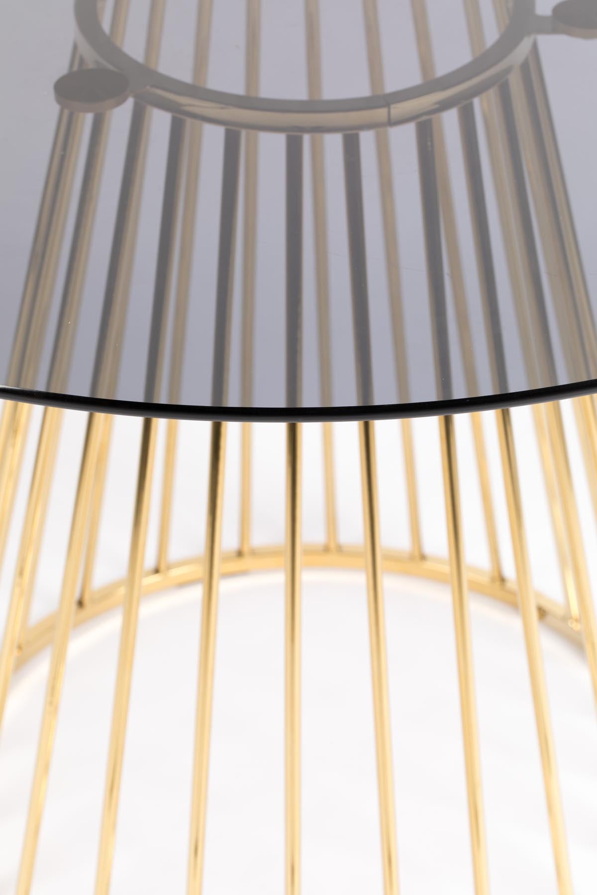 Tisch FLORIS in Grau/Gold präsentiert im Onlineshop von KAQTU Design AG. Esstisch ist von White Label Living