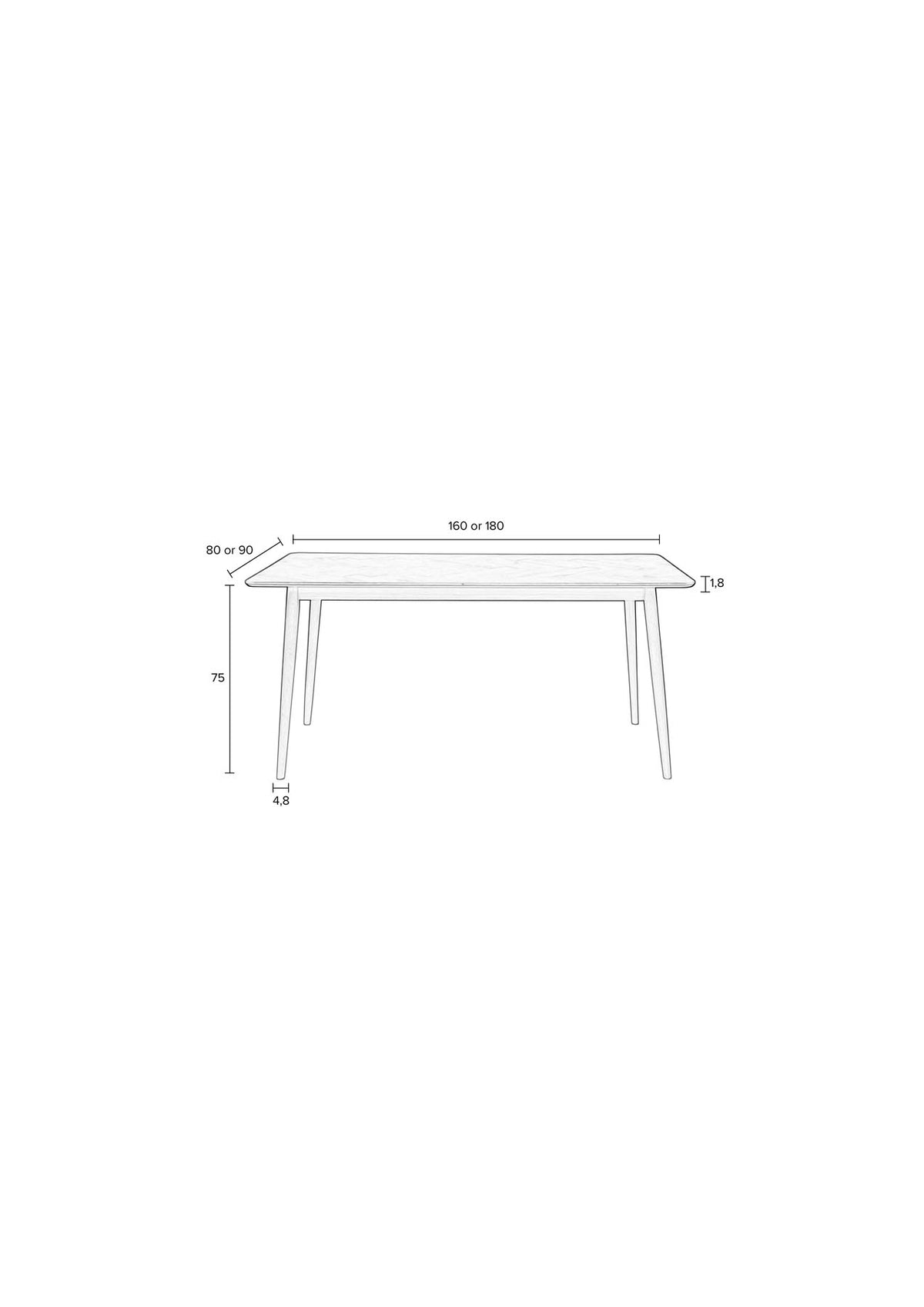Tisch Fabio in Schwarz präsentiert im Onlineshop von KAQTU Design AG. Esstisch ist von White Label Living