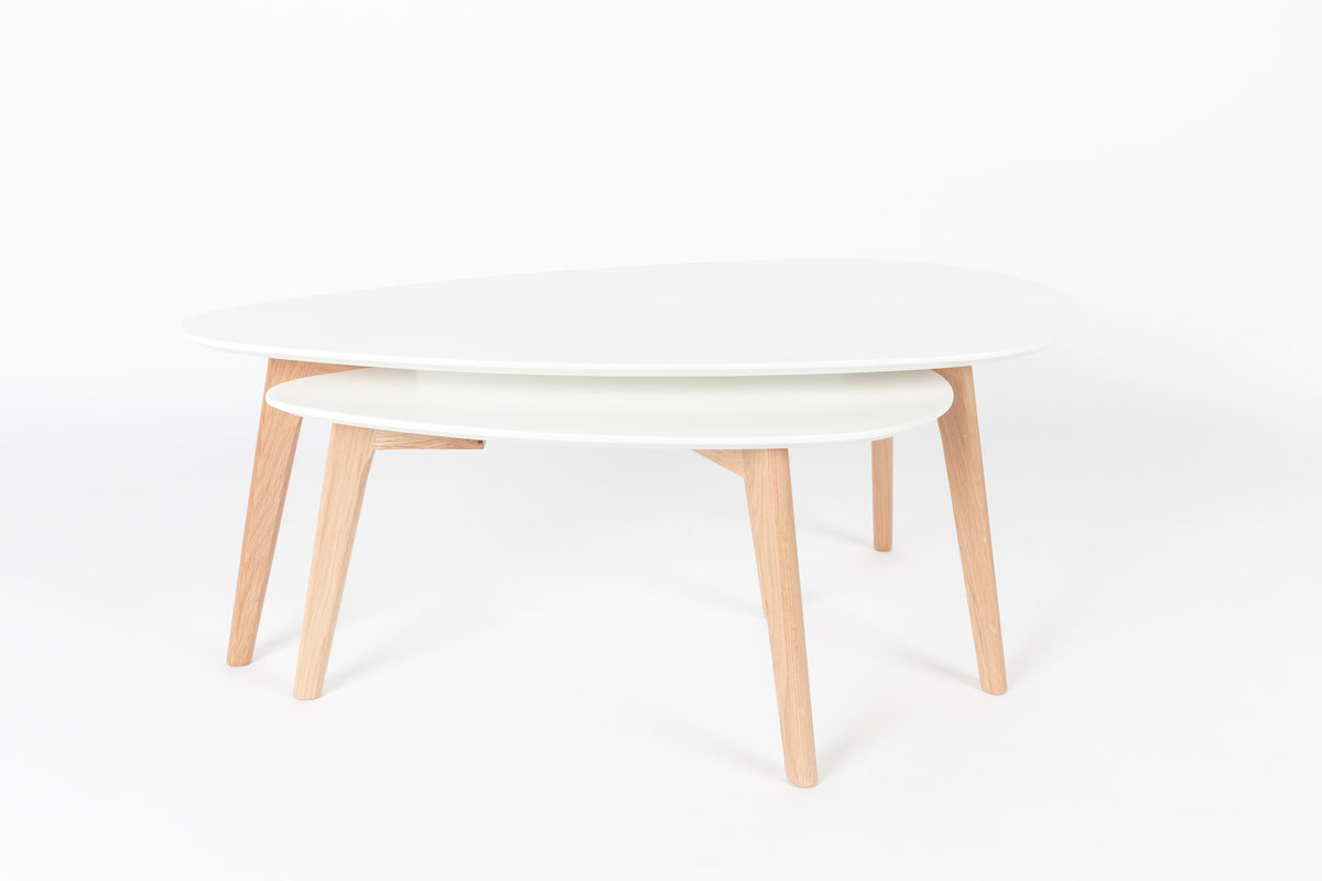 Beistelltisch Drop 2er Set in Weiss präsentiert im Onlineshop von KAQTU Design AG. Couchtisch ist von White Label Living