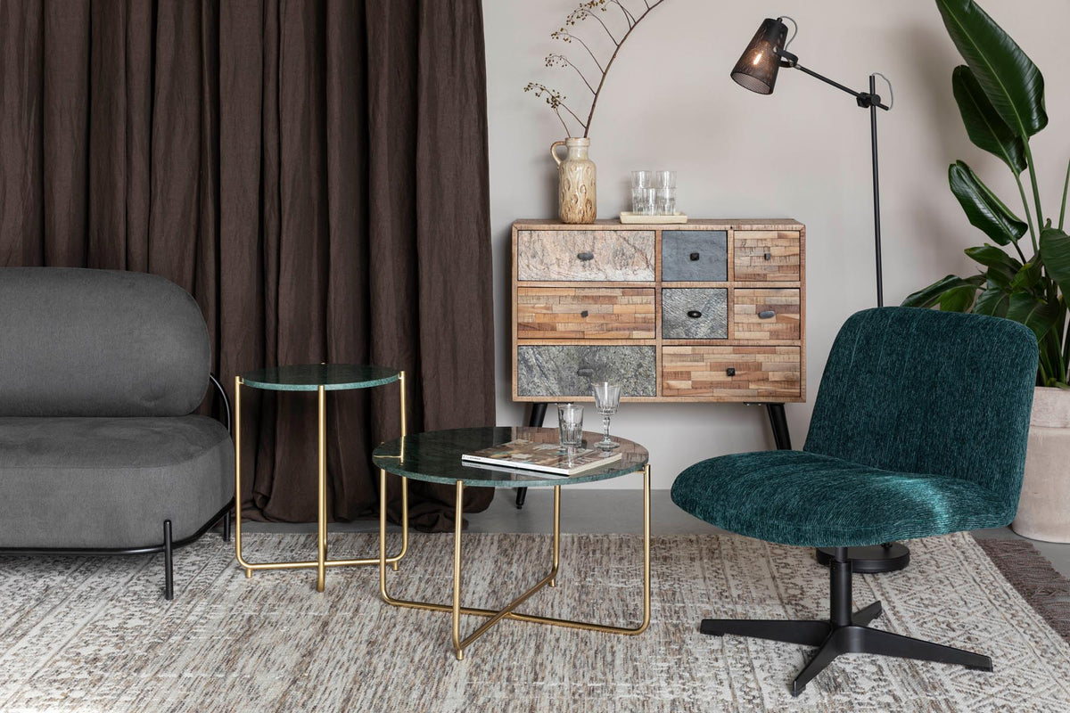 Beistelltisch TIMPA MARBLE in Grün präsentiert im Onlineshop von KAQTU Design AG. Couchtisch ist von White Label Living