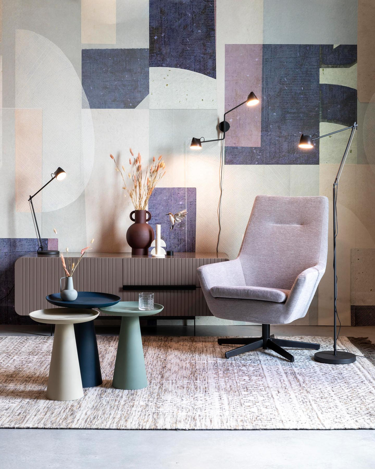 Beistelltisch Ringar in Elfenbein präsentiert im Onlineshop von KAQTU Design AG. Beistelltisch ist von White Label Living