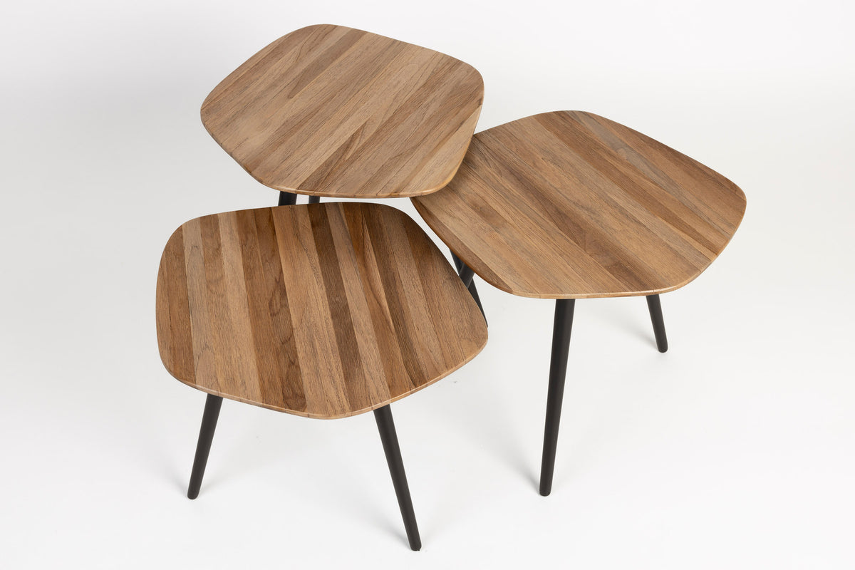 Coffee Tisch Cuties (Set Of 3) in Braun präsentiert im Onlineshop von KAQTU Design AG. Beistelltisch ist von White Label Living