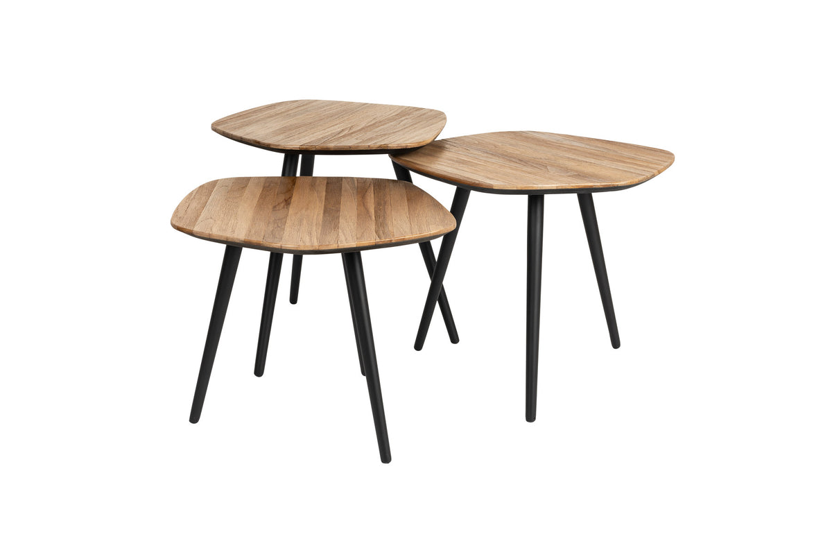 Coffee Tisch Cuties (Set Of 3) in Braun präsentiert im Onlineshop von KAQTU Design AG. Beistelltisch ist von White Label Living
