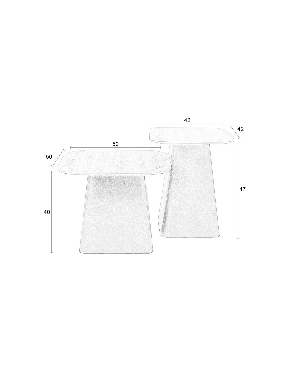 Neues Beistelltisch-Set 2tlg in beige präsentiert im Onlineshop von KAQTU Design AG. Beistelltisch ist von White Label Living