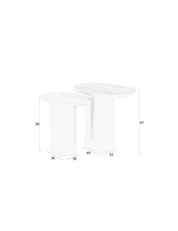 Bela Beistelltisch 2er Set in Black präsentiert im Onlineshop von KAQTU Design AG. Beistelltisch ist von White Label Living
