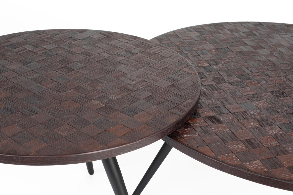 Webster Kaffee- und Beistelltisch 2er-Set in Braun präsentiert im Onlineshop von KAQTU Design AG. Couchtisch ist von White Label Living