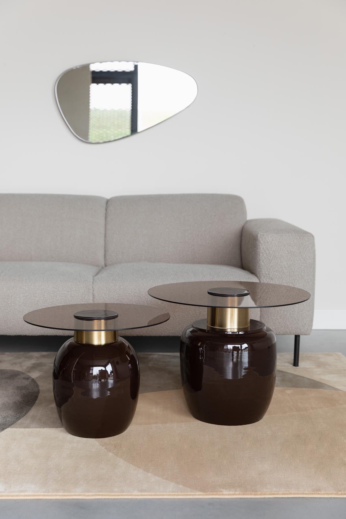 Mohra Beistelltisch L in beige präsentiert im Onlineshop von KAQTU Design AG. Couchtisch ist von White Label Living