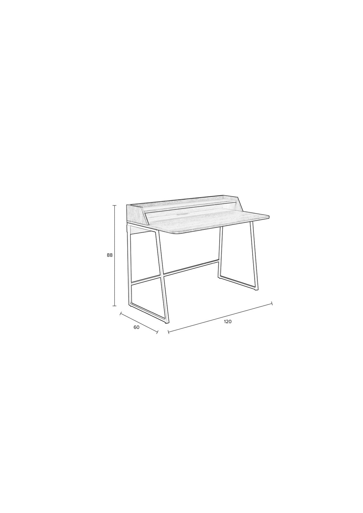 Schreibtisch GIORGIO in Braun präsentiert im Onlineshop von KAQTU Design AG. Schreibtisch ist von White Label Living