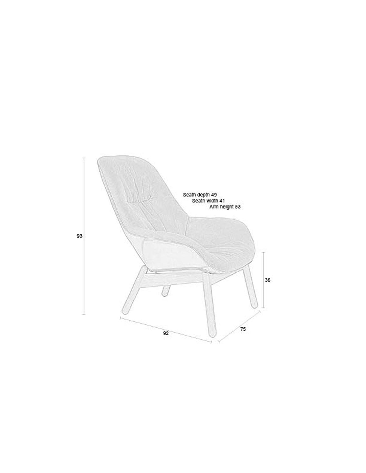 Loungesessel Duke in beige präsentiert im Onlineshop von KAQTU Design AG. Sessel ist von White Label Living