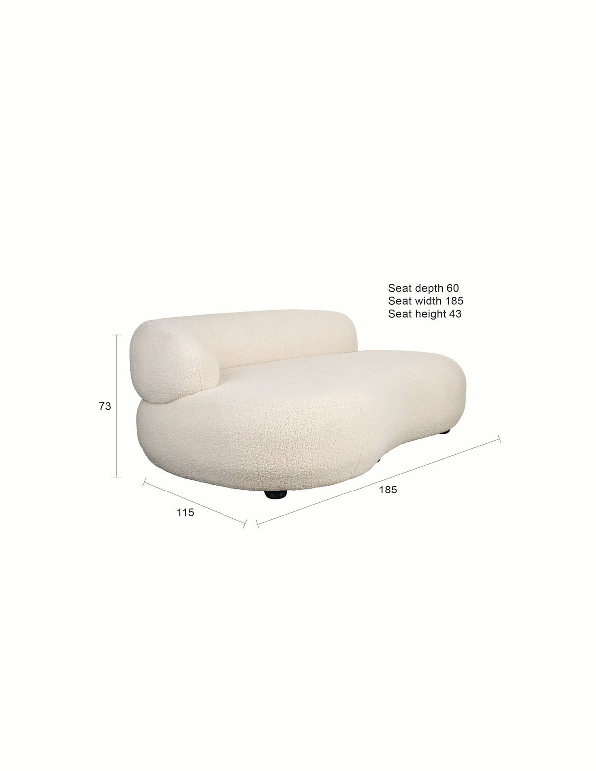 Sofa Noxx in Weiss präsentiert im Onlineshop von KAQTU Design AG. 4er Sofa ist von White Label Living