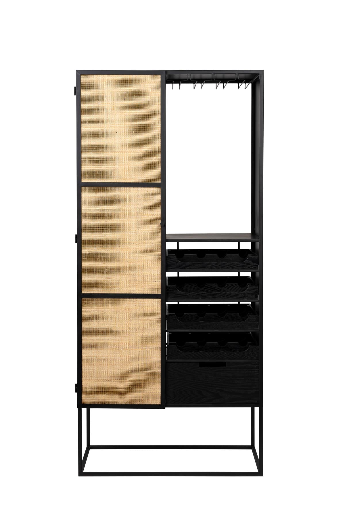 Weinregal Guuji High in Schwarz/Natur präsentiert im Onlineshop von KAQTU Design AG. Weinregal ist von White Label Living