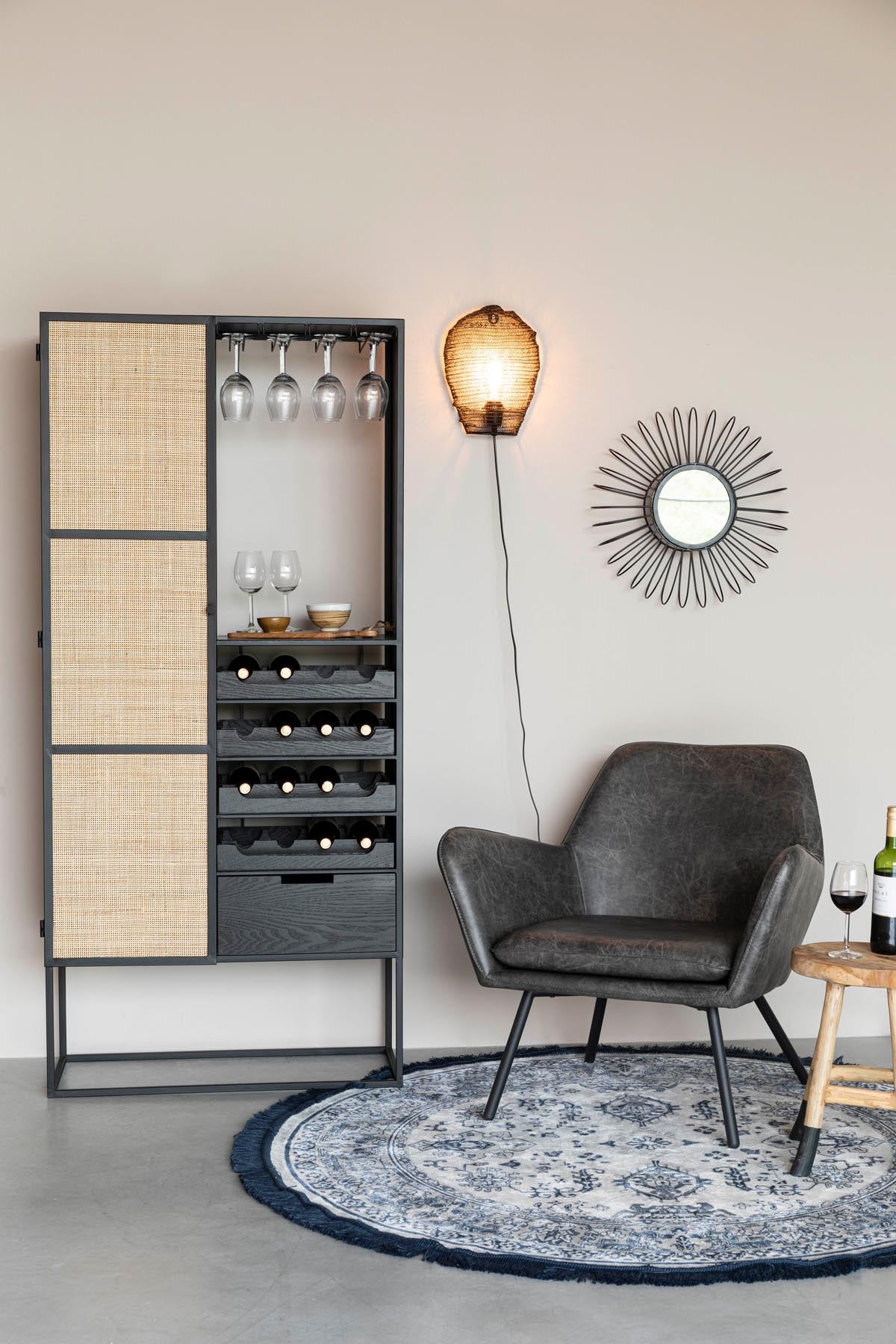 Weinregal Guuji High in Schwarz/Natur präsentiert im Onlineshop von KAQTU Design AG. Weinregal ist von White Label Living