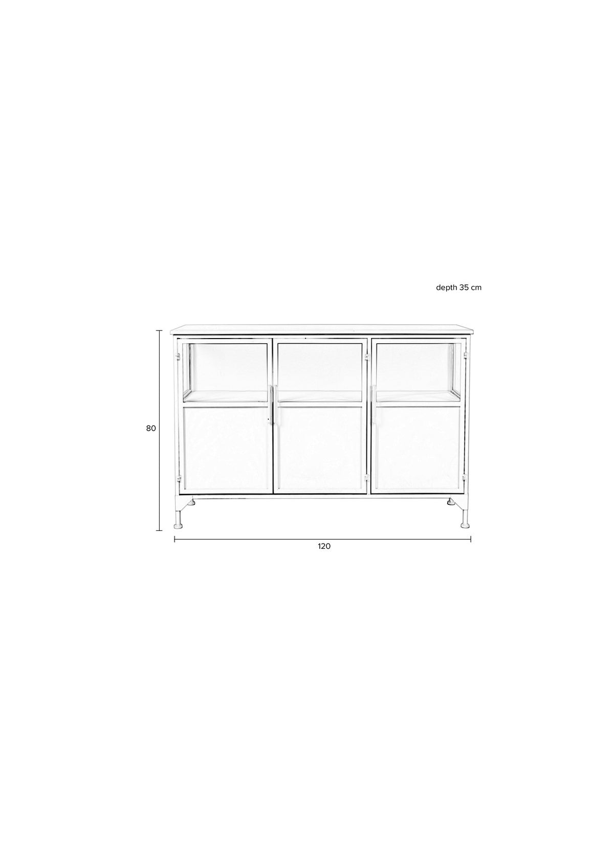 Sidbeoard MIYA LOW 3türig in Weiss präsentiert im Onlineshop von KAQTU Design AG. Sideboard ist von White Label Living